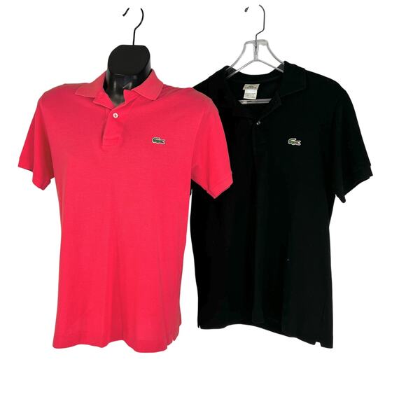 Lacoste Cotton Polo Shirt Lot Black Pink